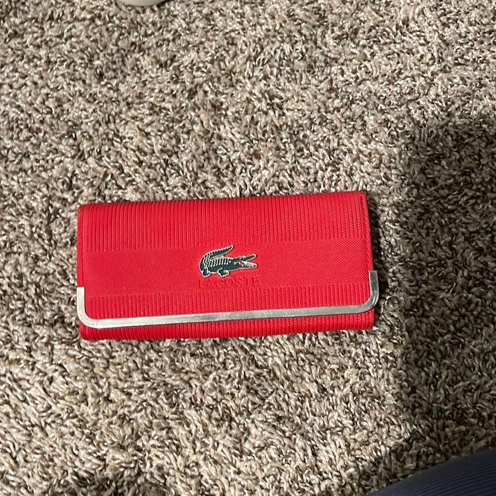 Red Lacoste wallet